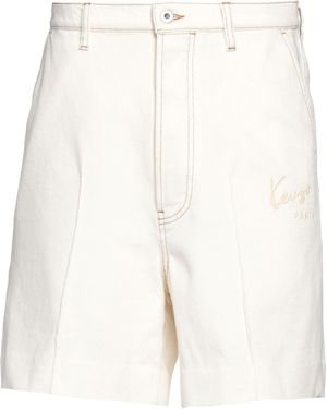 KENZO Off Denim Shorts Cotton - White