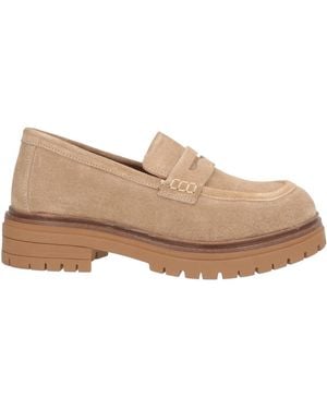 Emanuélle Vee Sand Loafers Leather - Natural