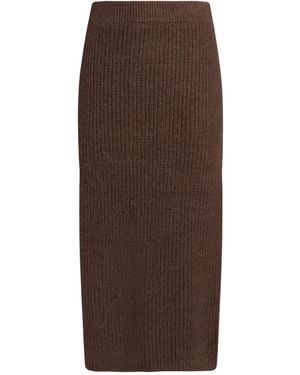 Peserico Midi Skirt Virgin Wool, Silk, Viscose, Cashmere, Polyester - Brown