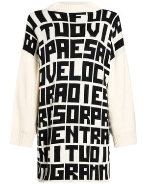 MSGM Caterina Frongia X Mini Dress Virgin Wool, Acrylic - Black