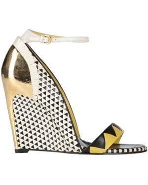 Sergio Rossi Ivory Sandals Leather, Metal - Metallic
