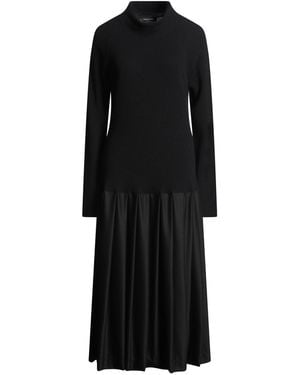 Fabiana Filippi Midi Dress Virgin Wool, Silk, Cashmere, Polyamide, Elastane - Black