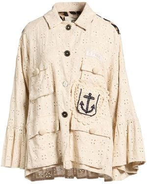 5 PROGRESS Ivory Jacket Viscose, Linen - Natural