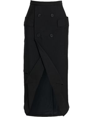 McQueen Midi Skirt Wool - Black