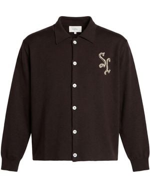 Second Layer Dark Cardigan Virgin Wool - Black