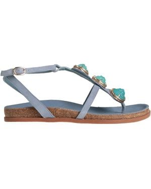 Emanuélle Vee Azure Thong Sandal Leather - Blue