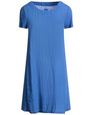 120% Lino Mini Dress Linen - Blue