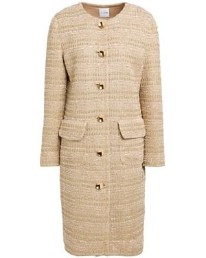 St. John Overcoat & Trench Coat Rayon, Polyamide, Metallic Polyester, Polyester - Natural