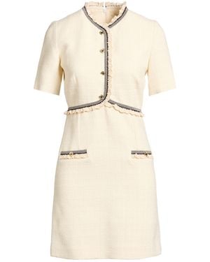 Sandro Ivory Mini Dress Cotton, Viscose, Acrylic, Polyamide, Polyester - Natural
