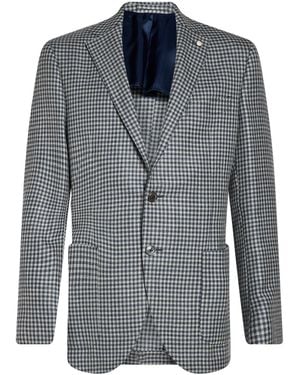 Luigi Bianchi Blazer Wool, Silk, Linen - Blue