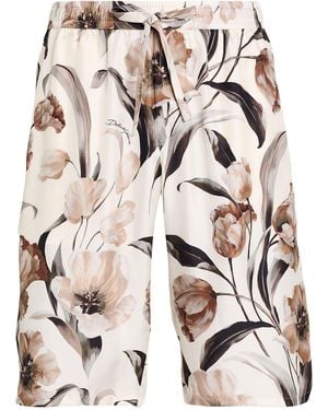 Dolce & Gabbana Ivory Shorts & Bermuda Shorts Silk - White