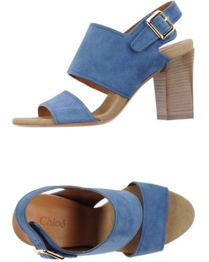 Chloé Sandals Soft Leather - Blue