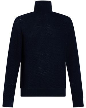 Paolo Pecora Turtleneck Wool, Polyamide - Blue