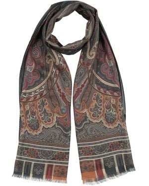 Etro Charcoal Scarf Modal, Silk - Black