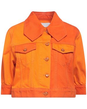 Ganni Organic Cotton-Denim Jacket - Orange