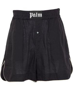 Palm Angels Shorts & Bermuda Shorts Linen - Blue