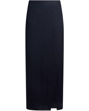 Max Mara Midnight Maxi Skirt Virgin Wool - Blue