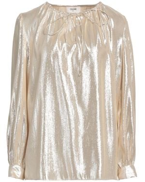 Celine Top Silk, Metallic Polyester - Natural