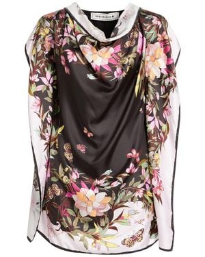 Shirtaporter Top Silk, Cotton, Elastane - Black