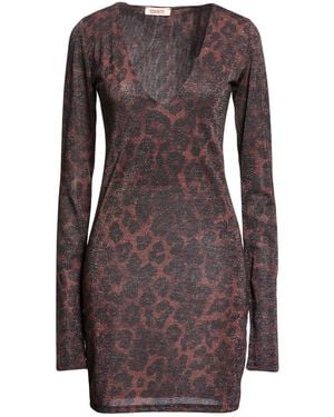 Kontatto Mini Dress Polyester, Elastane - Brown