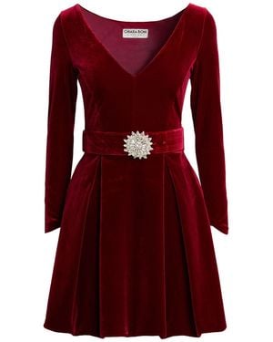 La Petite Robe Di Chiara Boni Brick Mini Dress Polyester, Polyamide, Elastane - Red