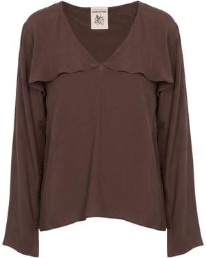 Semicouture Top Acetate, Silk - Brown