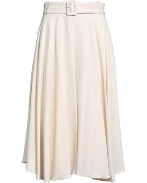 Lardini Cream Midi Skirt Linen, Viscose, Elastane - White