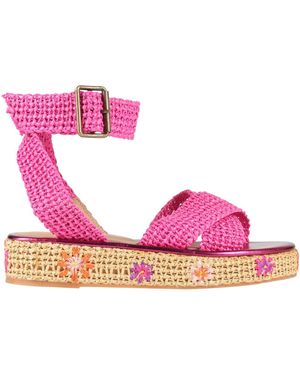 Fiorina Fuchsia Sandals Natural Raffia - Pink