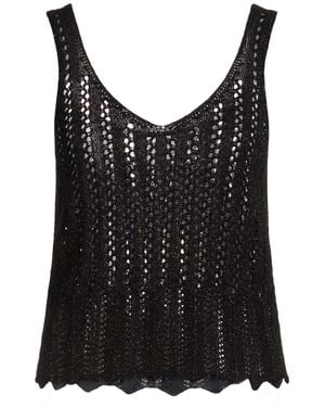 Kaos Top Viscose, Metallic Fiber - Black