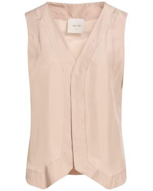 Alysi Crème Tailored Vest Silk - Natural