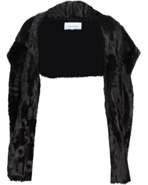 Ferragamo Dark Shrug Goat Skin - Black