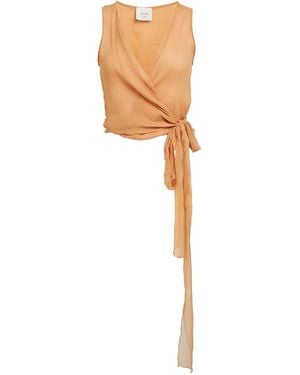 Alysi Camel Top Silk - White