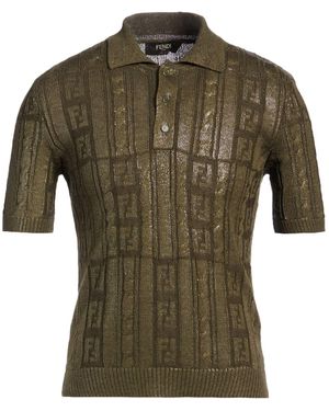Fendi Military Polo Shirt Polyurethane, Wool, Polyester - Green
