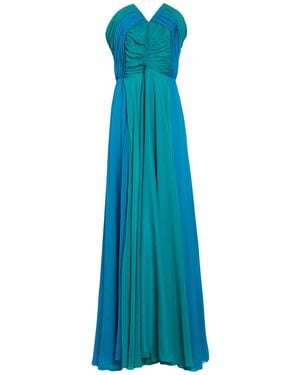 ATELIER LEGORA Maxi Dress Viscose, Polyamide, Polyester - Blue
