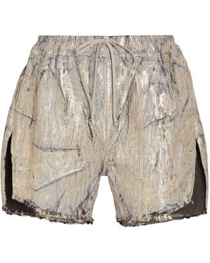 Rick Owens Denim Shorts Cotton, Elastomultiester, Rubber - Grey