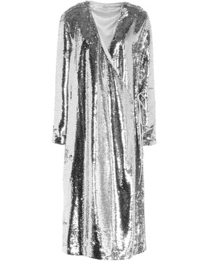 Ganni Midi-Kleid - Grau