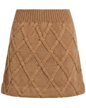 Jil Sander Camel Mini Skirt Virgin Wool - Brown