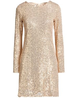 MDM MADEMOISELLE DU MONDE Mini Dress Polyester, Elastane - Natural