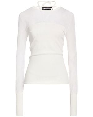 ANDREADAMO Sweater Viscose, Cotton, Polyamide - White