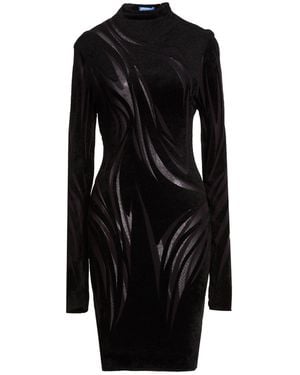 Mugler Midi Dress Rayon, Polyamide - Black