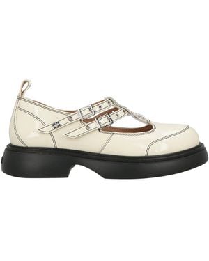 Ganni Cream Court Shoes Textile Fibres - White