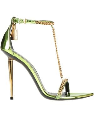 Tom Ford Sandals Calfskin, Aluminum - Metallic