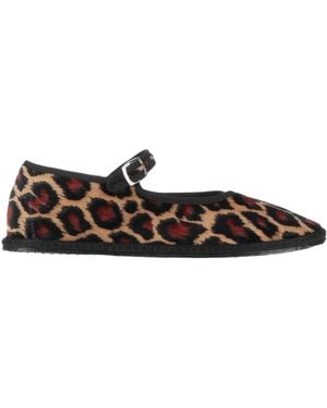 Vibi Venezia Camel Ballet Flats Textile Fibers - White