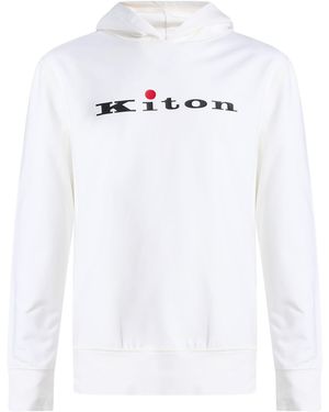 Kiton Sweatshirt Cotton, Elastane - White