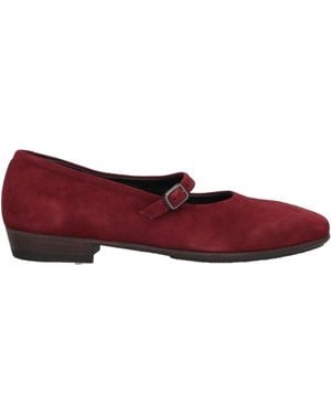 Pantanetti Burgundy Ballet Flats Leather - Red