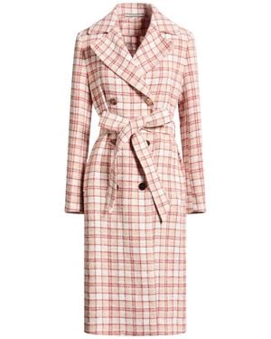 Tagliatore 0205 Overcoat & Trench Coat Polyester, Linen - Pink