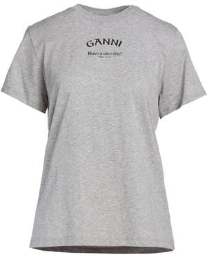Ganni T-Shirt Organic Cotton - Gray