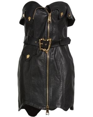 Moschino Mini Dress Leather - Black