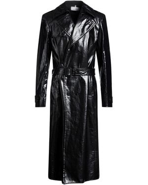 MM6 by Maison Margiela Overcoat & Trench Coat Linen, Polyurethane - Black