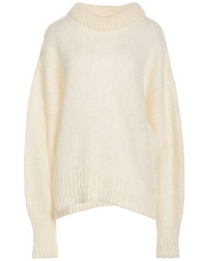 Marques'Almeida Cream Turtleneck Mohair Wool, Nylon - White